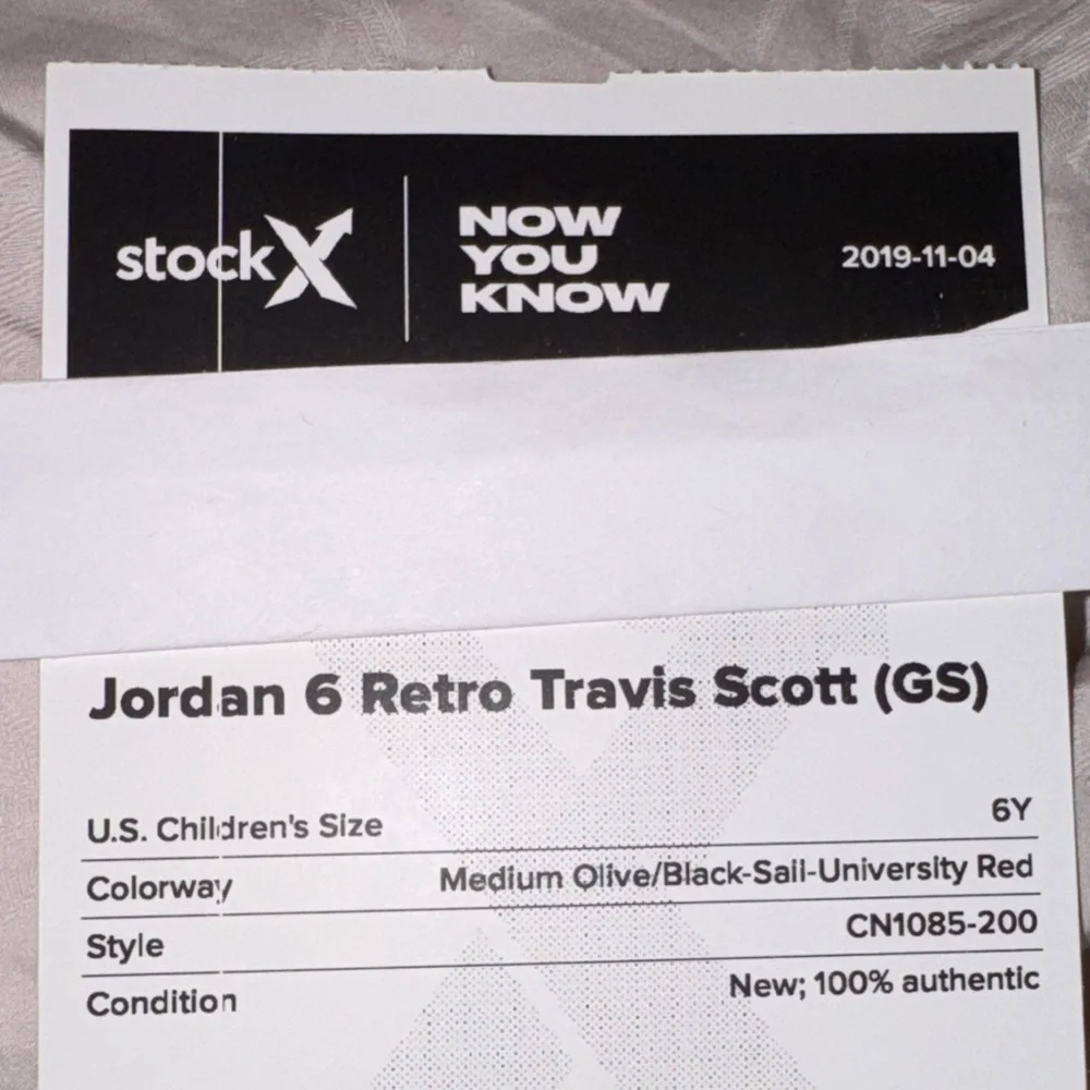 Nike Jordan 6 Retro Travis Scott GS 6Y